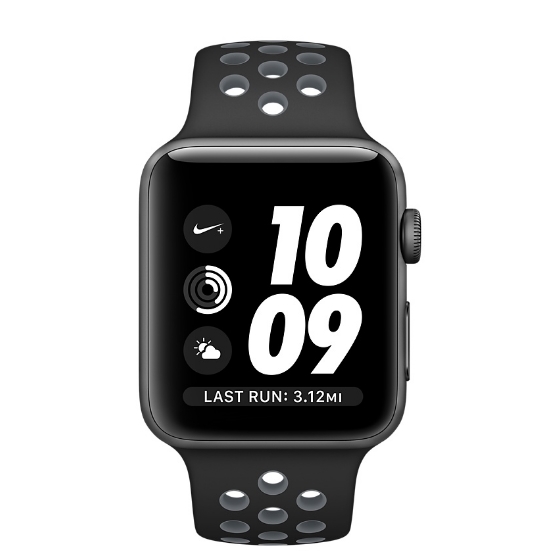 Apple Watch Nike+ 38mm Space Gray Aluminum Case with Black/Cool Gray Nike Sport Band (MNYX2)