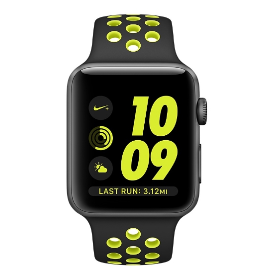Apple Watch Nike+ 38mm Space Gray Aluminum Case with Black/Volt Nike Sport Band (MP082)
