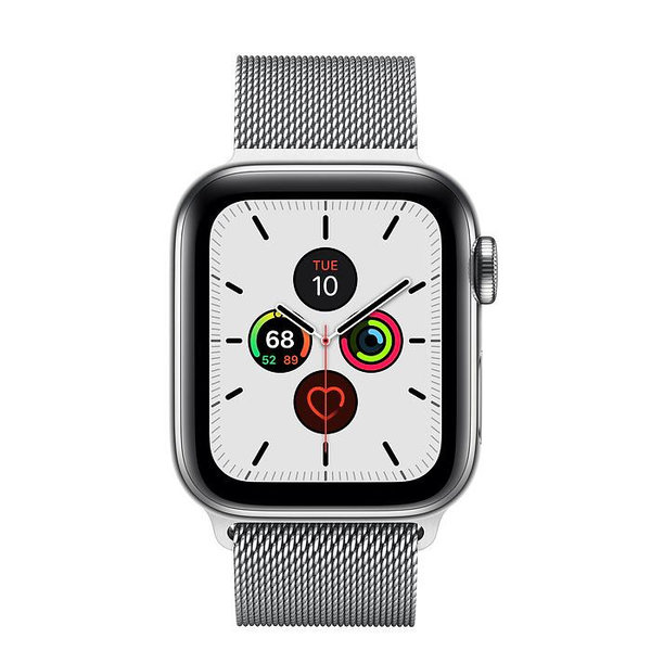 Apple Watch Series 5 GPS + Cellular 40mm Stainless Steel Case with Milanese Loop (MWWT2, MWX52)