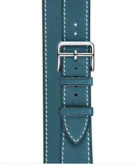 Ремешок Apple Watch 38mm Hermes Single Tour Leather Band Bleu Agate Epsom