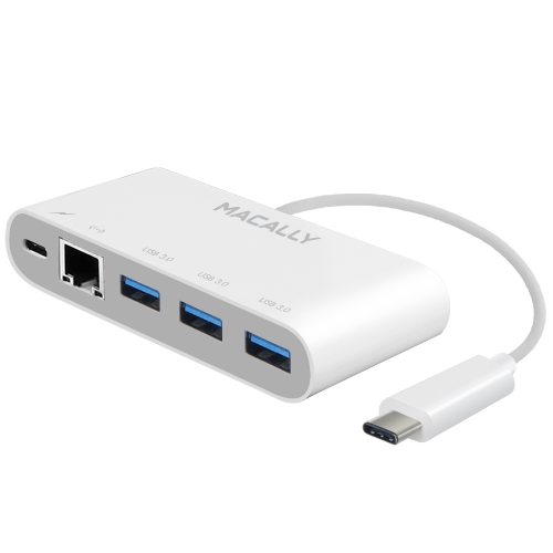 Мульти портовый 3 в 1 Ethernet адаптер Macally для 3.1 USB-C (UC3HUB3GBC)