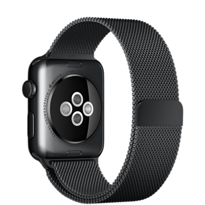 Apple Watch Series 2 42mm Space Black Stainless Steel Case with Space Black Milanese Loop Band (MNQ12)