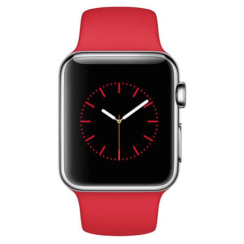 Apple Watch 38mm Stainless Steel Case with Product RED Sport Band (MLLD2)