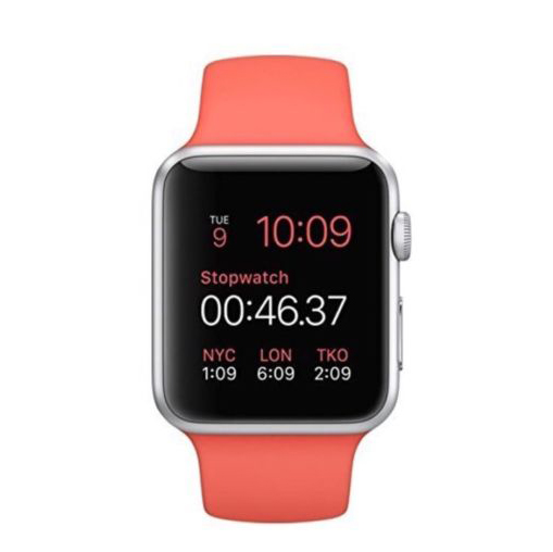 Apple Watch Sport 38mm Silver Aluminum Case with Pink Sport Band (MJ2W2)