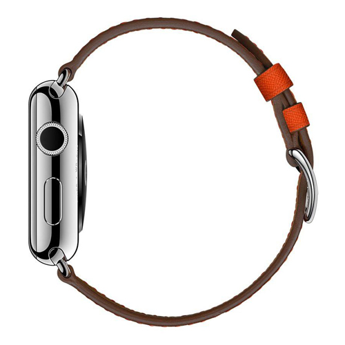 Apple Watch Hermes 42mm Series 2 Stainless Steel Case with Feu Epsom Leather Single Tour (MNQ22)