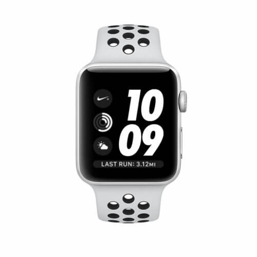 Apple Watch Series 3 Nike 38mm GPS Silver Aluminum Case with Pure Platinum/Black Sport Band (MQKX2)