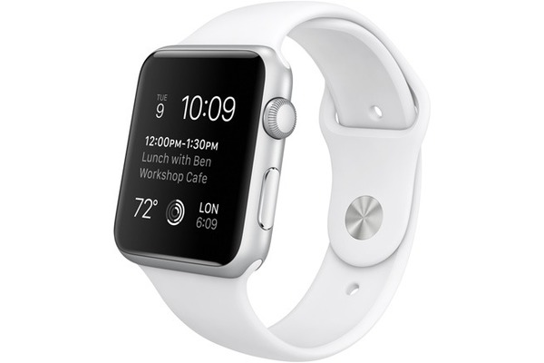 Apple Watch Series 1 42mm Silver Aluminum Case with White Sport Band (MJ3N2)