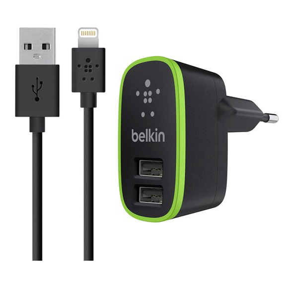 Зарядное устройство Belkin 2 USB Port Home Charger 2.1А Black