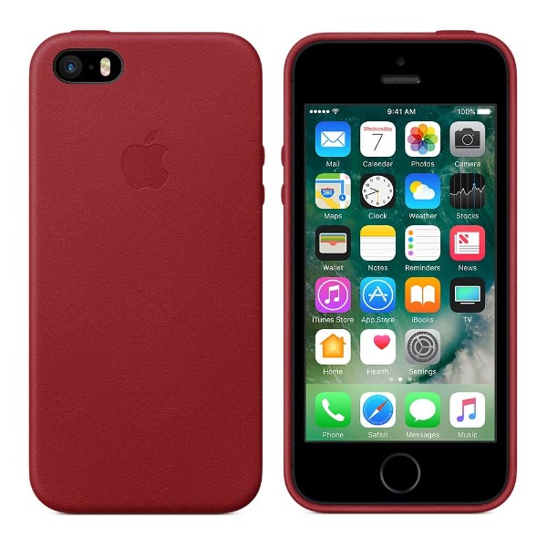 Чохол Apple Leather Case для iPhone 5/5s/SE (PRODUCT) RED (MNYV2)