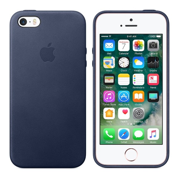 Чохол Apple Leather Case для iPhone 5/5s/SE Midnight Blue (MMHG2)