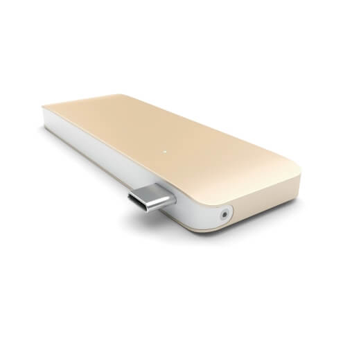 Картридер концентратор Satechi Type-C USB 3.0 Pass-through Hub Gold (ST-TCUPG)