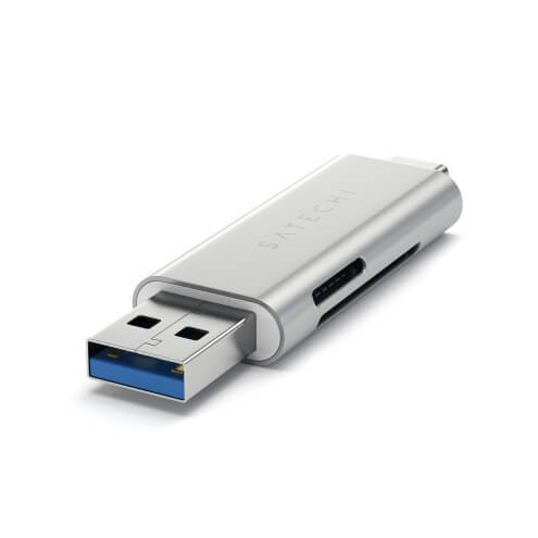 Картридер Satechi Aluminum Type-C USB 3.0 and Micro/SD Card Reader Silver (ST-TCCRAS)