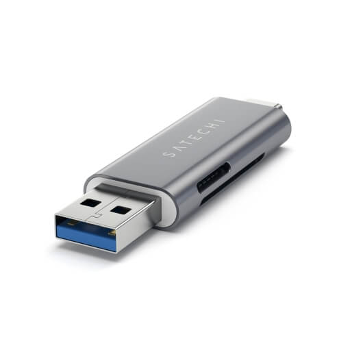 Картридер Satechi Aluminum Type-C USB 3.0 and Micro/SD Card Reader Space Gray (ST-TCCRAM)