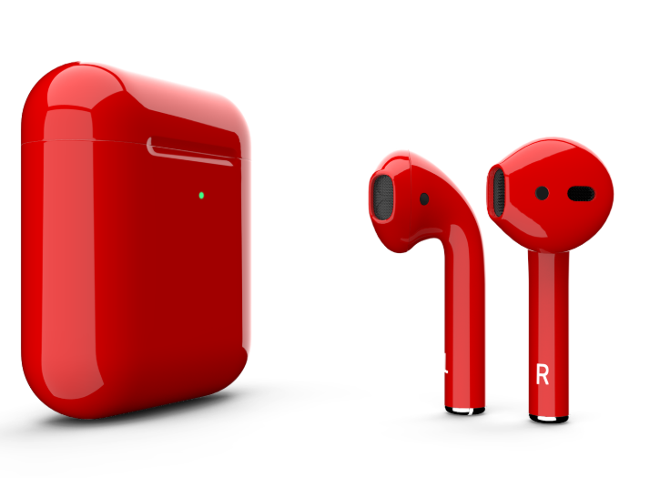 Наушники Apple AirPods 2 MRXJ2 с беспроводной зарядкой Red Gloss (Красные глянцевые)