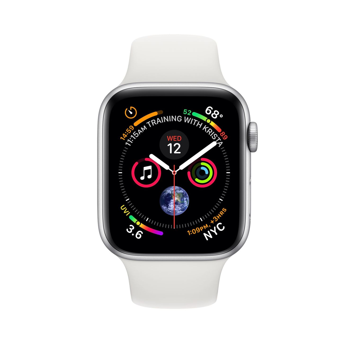 Apple Watch Series 4 (GPS + Cellular) 44mm Silver Aluminum Case with White Sport Loop (MTUU2) б/у