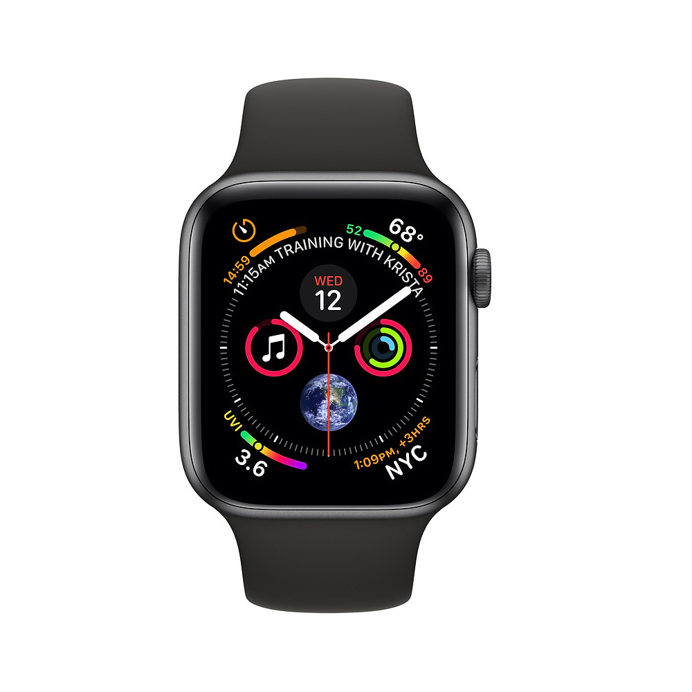  Apple Watch Series 4 GPS Cellular, 40mm Space Black Stainless Steel Case with Black Sport Band (MTUN2 / MTVL2)