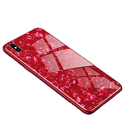 Чохол Proda Glass Marble для iPhone XS Max Red