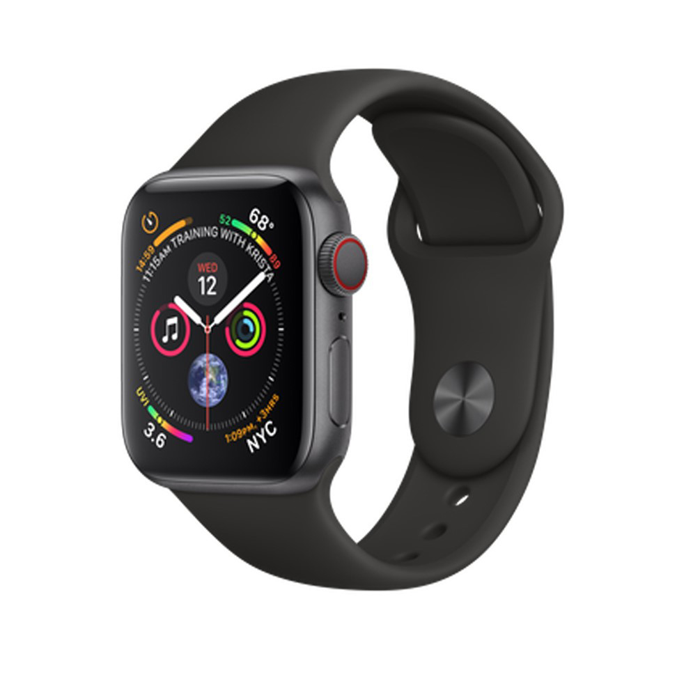  Apple Watch Series 4 GPS Cellular, 40mm Space Black Stainless Steel Case with Black Sport Band (MTUN2 / MTVL2)