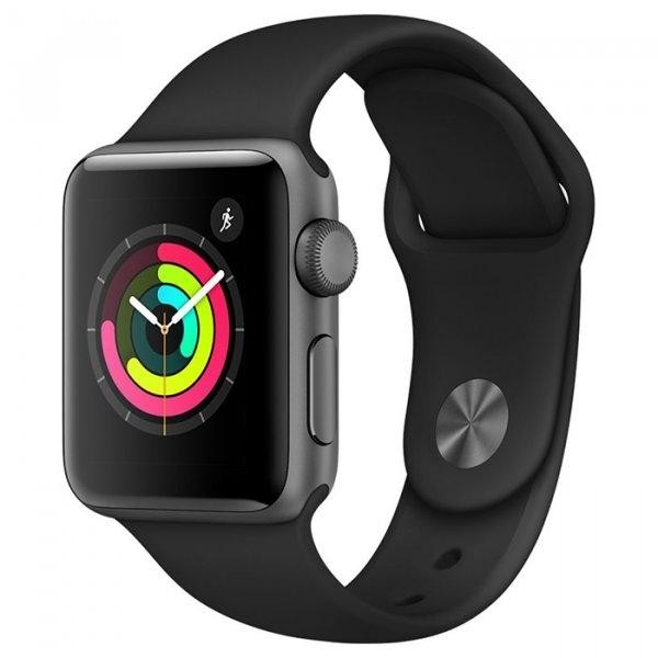 Apple Watch Series 3 GPS 42mm Space Gray with Black Sport Band (MTF32) 