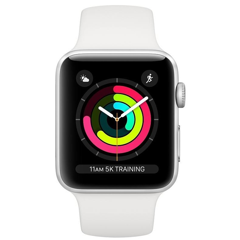 Apple Watch Series 3 GPS 42mm Silver Aluminium Case with White Sport Band (MTF22) 