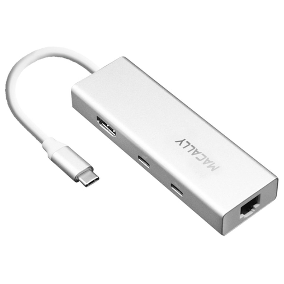 Докстанция Macally USB-C to 2x USB-A/USB-C/4K HDMI/Ethernet