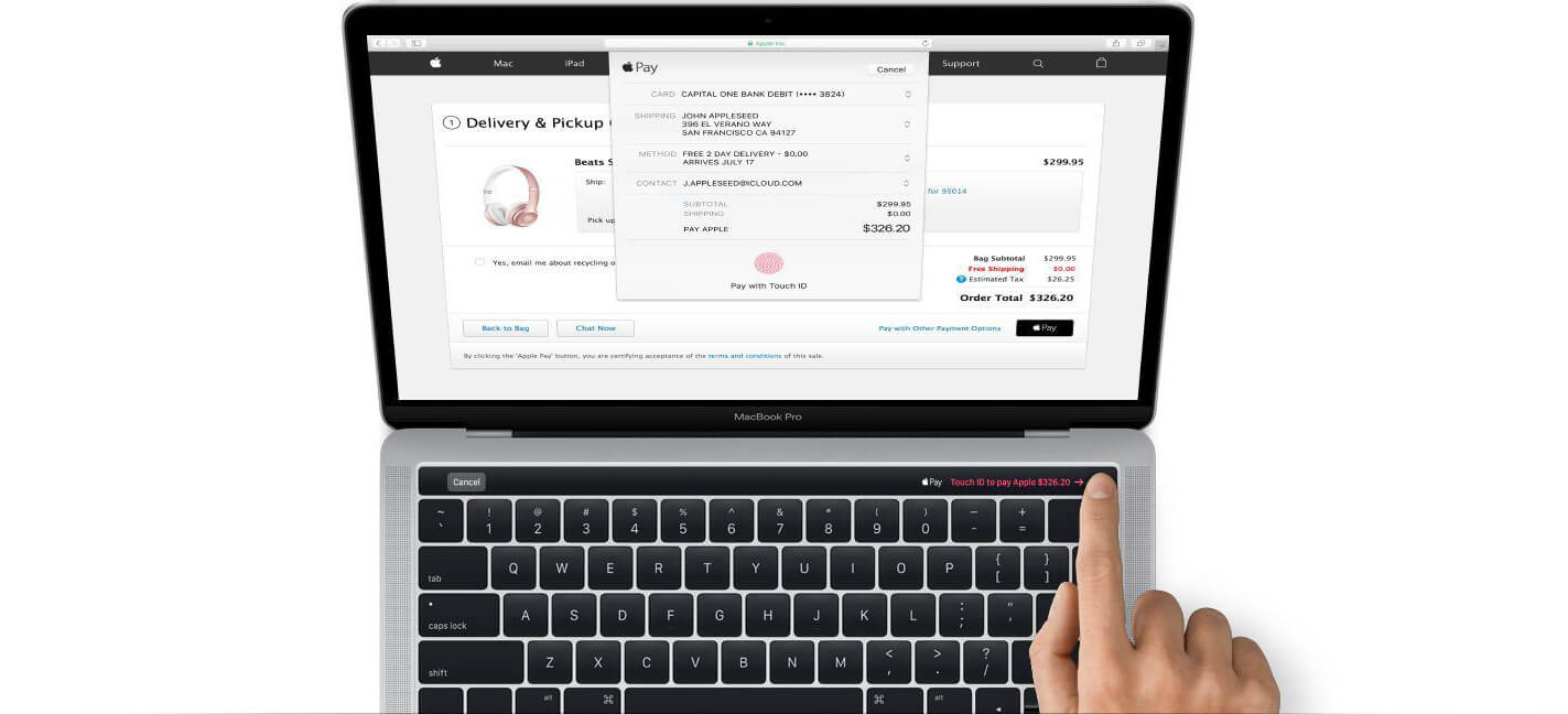 Touch ID на MacBook Pro 15 2017 Silver