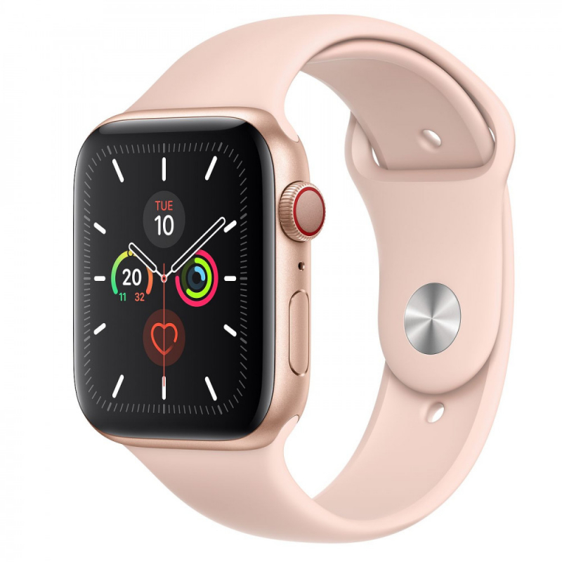 Apple Watch Series 5 (GPS + Cellular) 40mm Gold Aluminum Case Pink Sand Sport Band (MWWP2, MWX22)