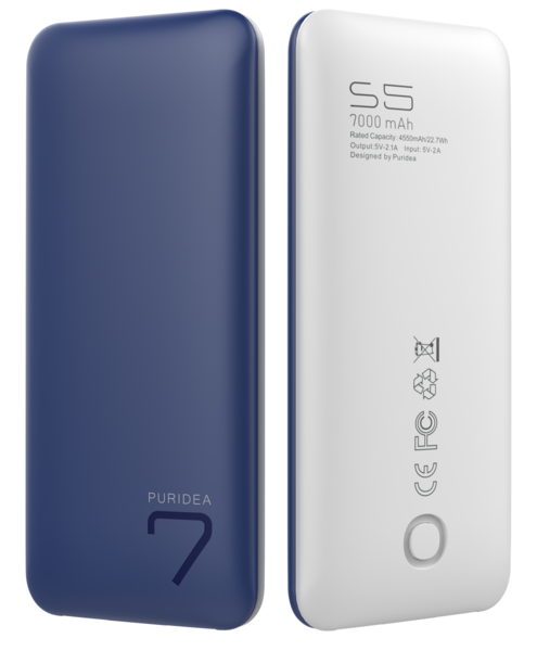 Внешний аккумулятор PURIDEA S5 7000mAh Li-Pol Rubber Blue & White