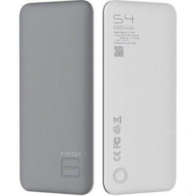 Внешний аккумулятор PURIDEA S4 6000mAh Li-Pol Rubber Grey & White