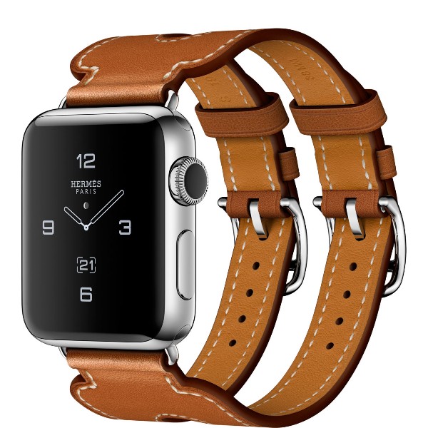 Ремешок Apple Watch 38mm Hermes Double Buckle Cuff Leather Band Fauve Barenia
