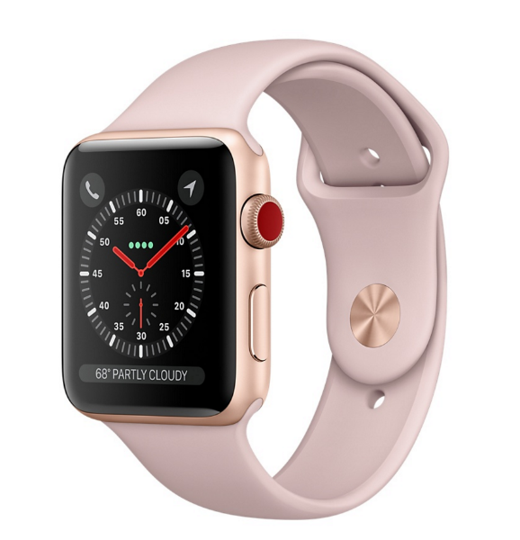 Apple Watch Gold Aluminum Case 42mm with Pink Sand Sport Band MQL22
