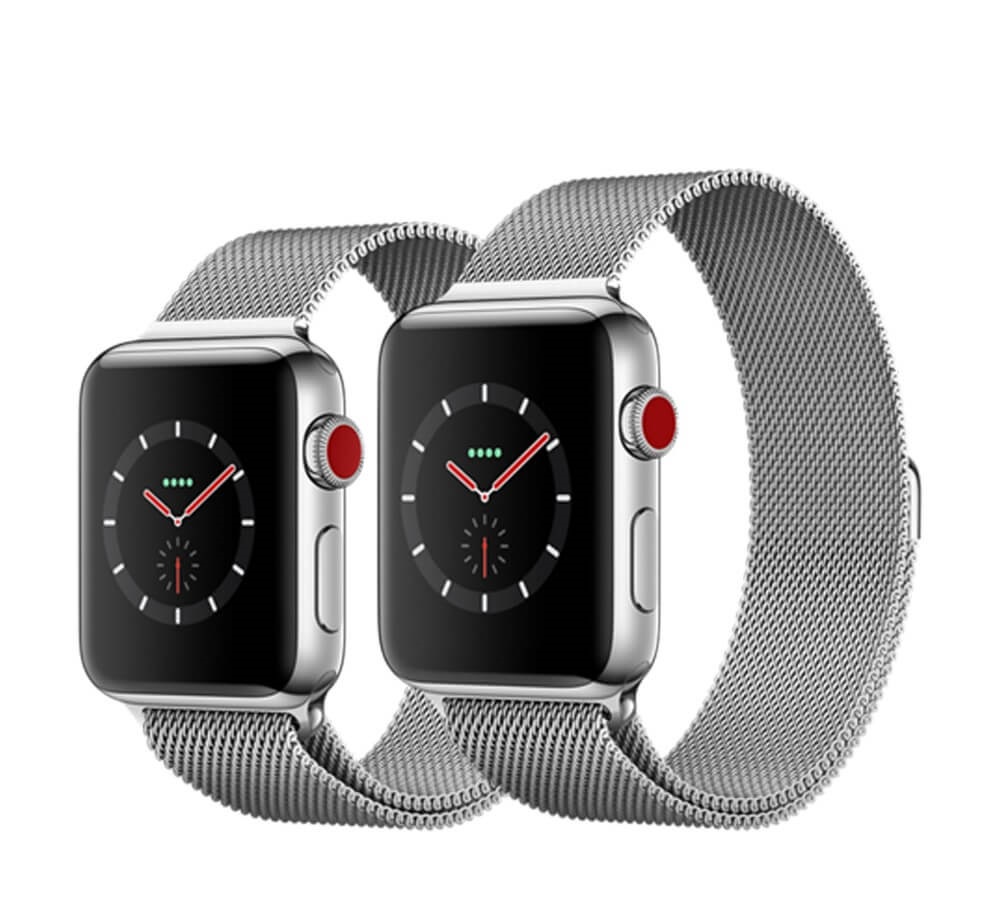 Apple Watch Series 3 GPS + Cellular 38mm Stainless Steel Case with Milanese Loop (MR1F2)