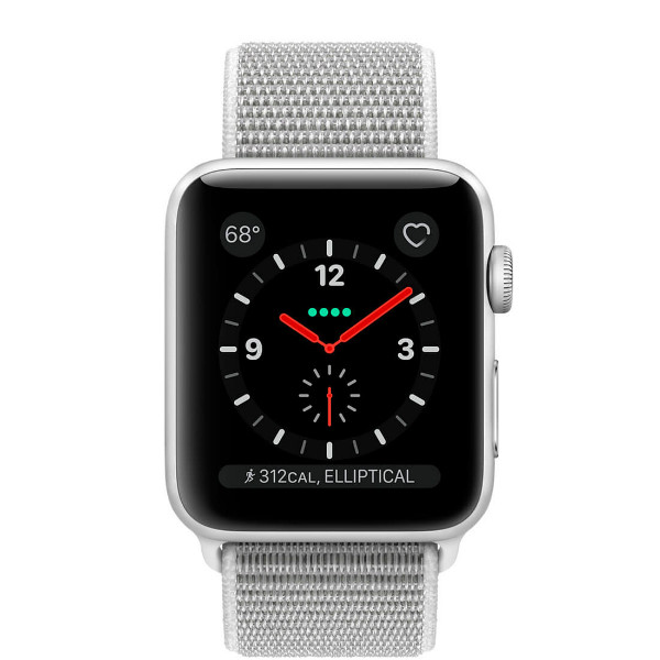 Apple Watch Series 3 GPS + LTE 42mm Silver Aluminum Case with Seashell Sport Loop ( MQK52)
