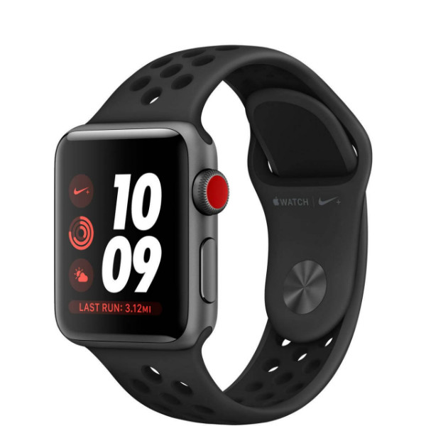 Apple Watch Series 3 Nike+ GPS + LTE 42mm Space Gray Aluminum Case with Anthracite/Black Sport Band (MQLD2)