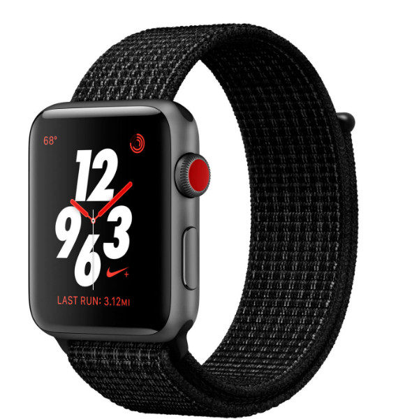 Apple Watch Series 3 Nike+ (GPS + LTE) 42mm SpaceGray Aluminum Case / Black Pure Platinum Loop (MQMH2)