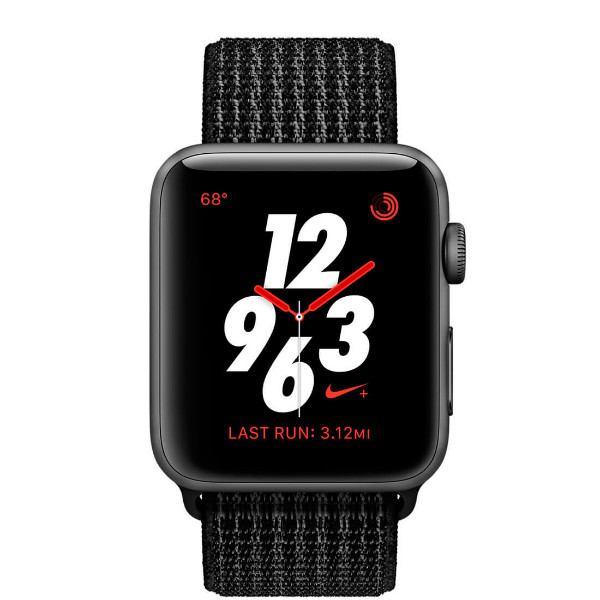 Apple Watch Series 3 Nike+ GPS + LTE 42mm Space Gray Aluminum Case with Black/Pure Platinum Loop (MQLF2)