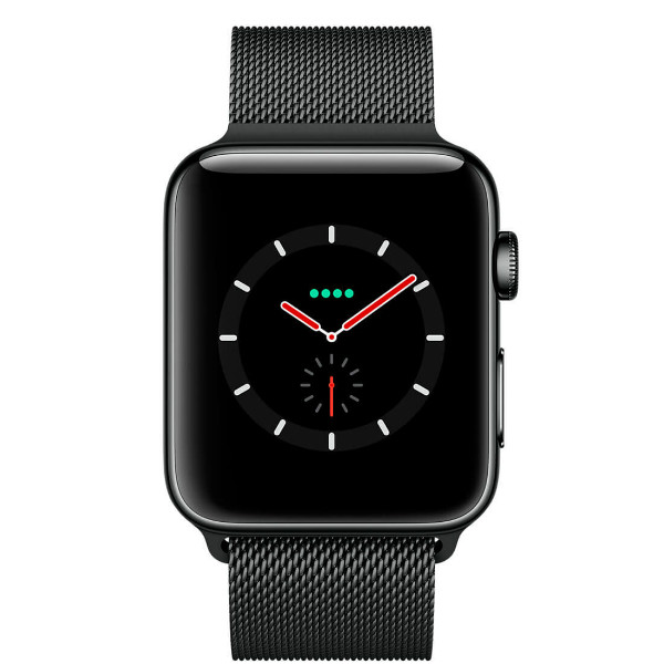 Apple Watch Series 3 GPS + Cellular 38mm Space Black Stainless Steel/Space Black Milanese (MR1H2)