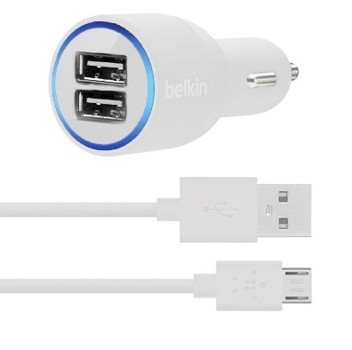 АЗУ Belkin 20 Watt/2.1A 2USB +Lightning cable White