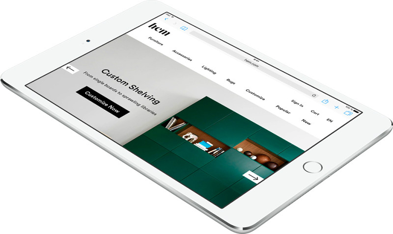 Apple iPad mini 4 with Retina display Wi-Fi 16GB Silver (MK6K2)