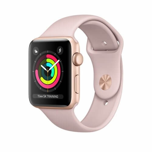 Apple Watch Series 3 38mm GPS Gold Aluminum Case with Pink Sand Sport Band (MQKW2)