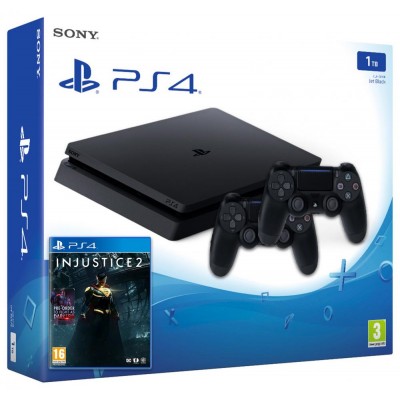 Sony Playstation 4 Slim 1000gb + Доп Джойстик + Игра Injustice 2