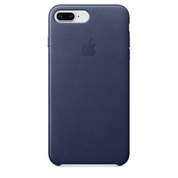 Оригинальный чехол Apple Leather Case для iPhone 8 Plus/7 Plus Midnight Blue (MQHL2)