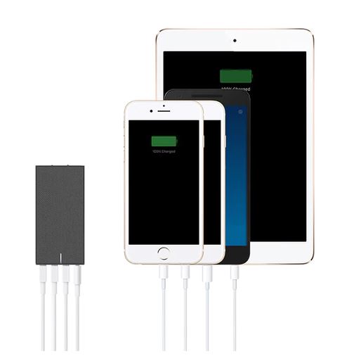 Зарядное Native Union Smart Charger 4-Port USB Fabric Slate (SM4-GRY-FB-INT)