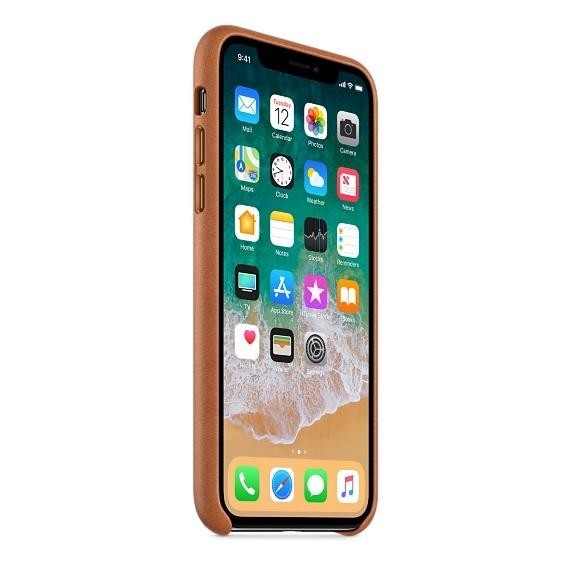 Оригинальный чехол Apple Leather Case для iPhone X Saddle Brown (MQTA2)