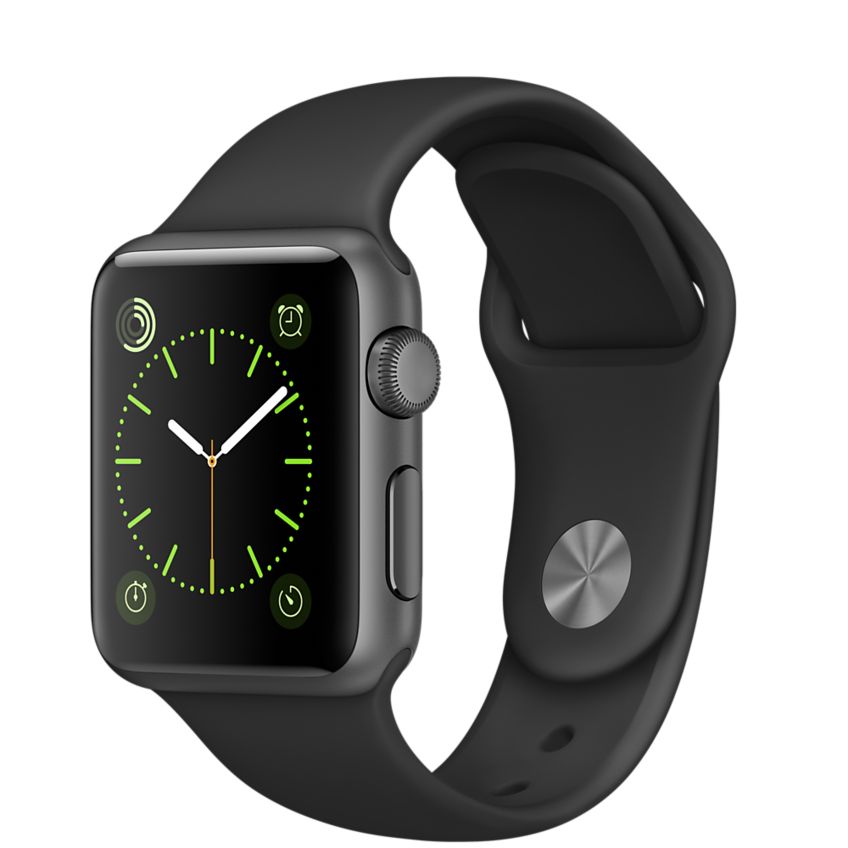 Apple Watch Series 1 42mm Space Gray Aluminum Case with Black Sport Band (MP032) Уценка