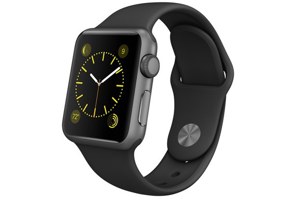Apple Watch Sport 38mm Space Gray Aluminum Case with Black Sport Band (MJ2X2)