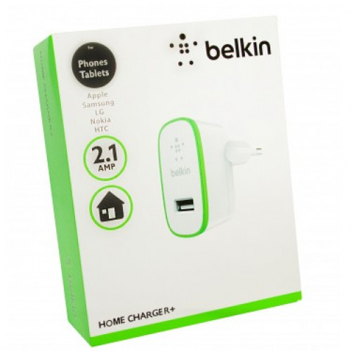 СЗУ Belkin 2.1A 1USB cable Big White