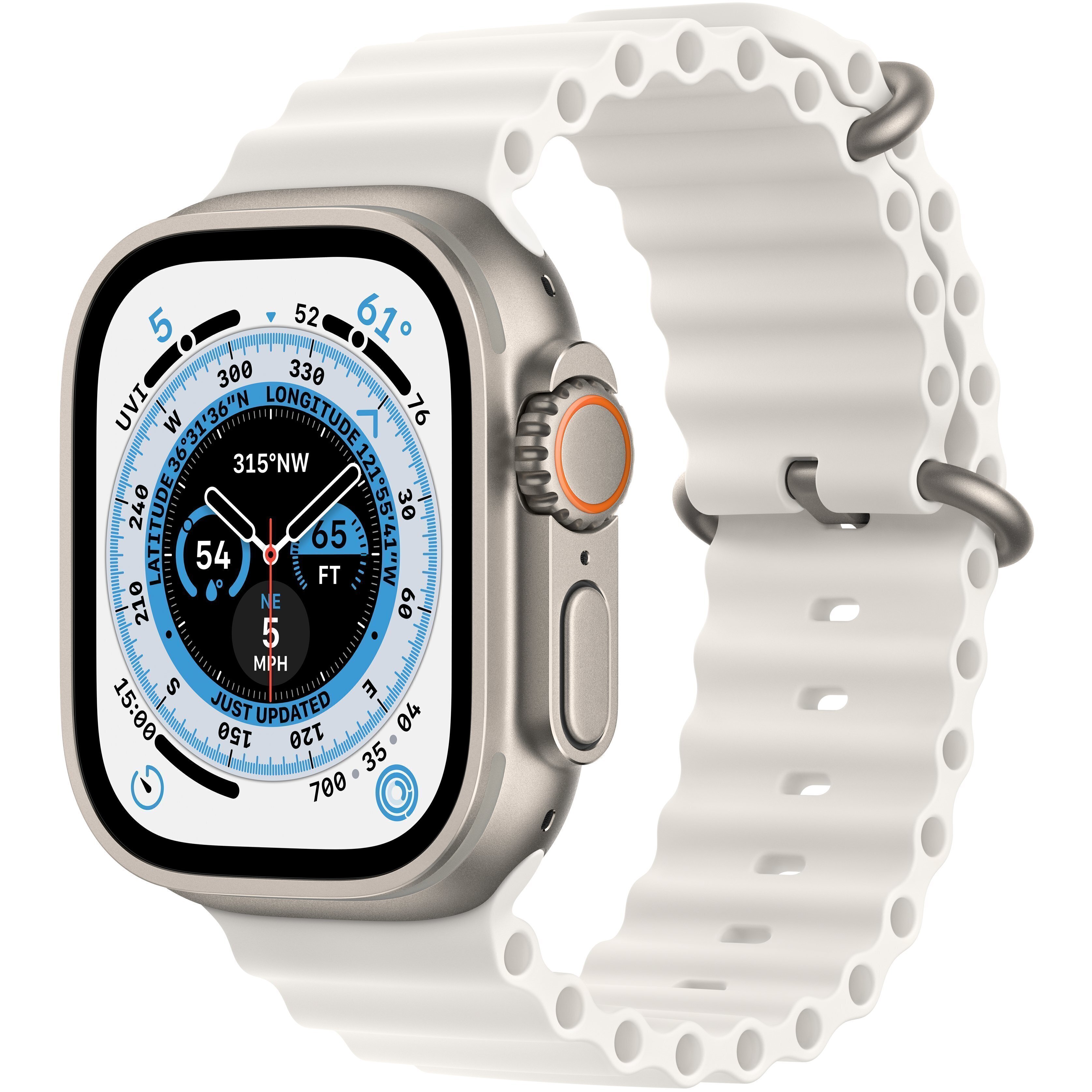 Apple Watch Ultra GPS + Cellular 49mm Titanium Case with White Ocean Band (MNH83/MNHF3) б/в