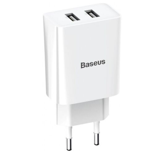 СЗУ Baseus Speed Mini Dual U Charger 10.5W 2USB (white)