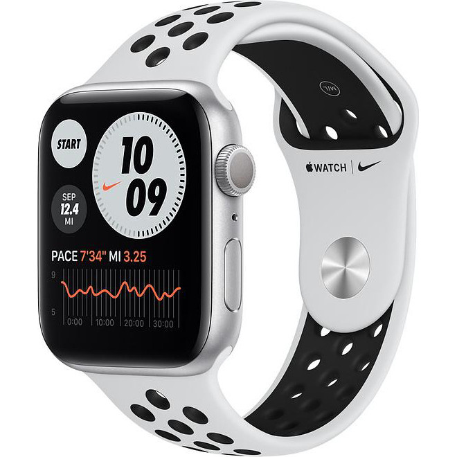 Apple Watch Nike SE GPS 44mm Silver Aluminum Case w. Pure Platinum/Black Nike Sport B. (MYYH2) 